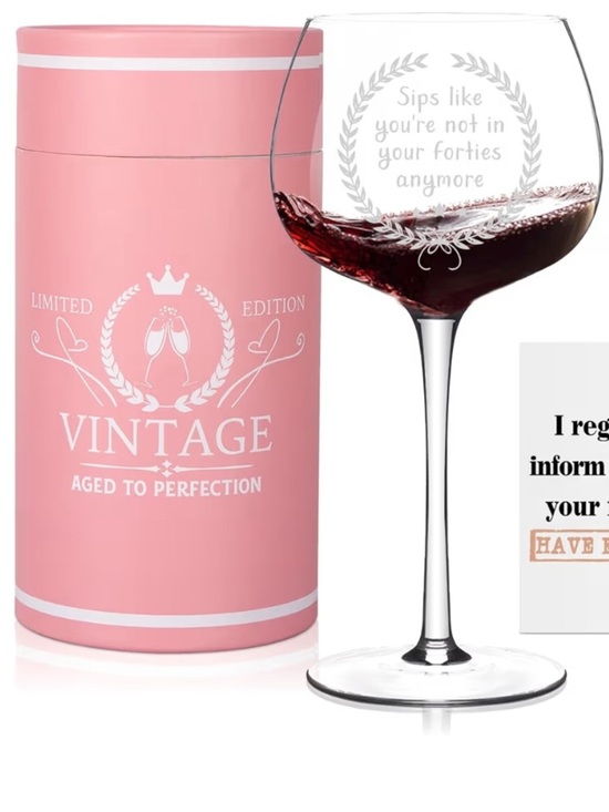 Other - Vintage Pink Crystal Wine Glass 50th Birthday Gift New